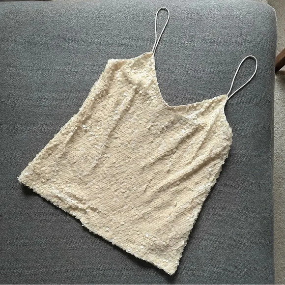 WAYF Sequin Camisole Tank Top Small - Picture 1 of 10